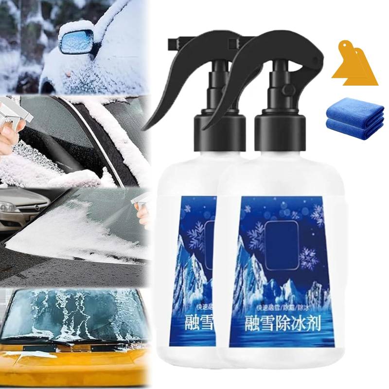 ZANWANXIN Fast-Acting Ice Melting Spray for Windshields, De Icer for Car Windshield, Deicer Spray for Car Windshield, Windshield Deicer Spray, Windshield Ice Melt Spray (300ml*2) von ZANWANXIN