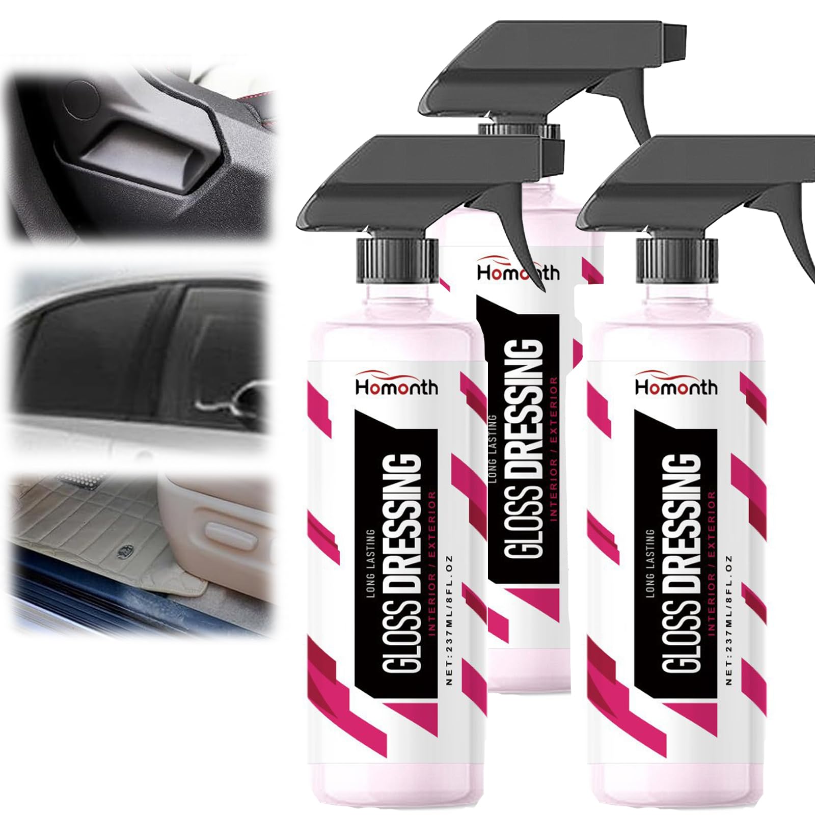 ZANWANXIN Gloss Dressing for Detailing, Gloss Dressing - Plastic, Trim & Tire Dressing, Plastic Restorer for Cars Ceramic Plastic Coating, Buff for Shine (3Pcs) von ZANWANXIN