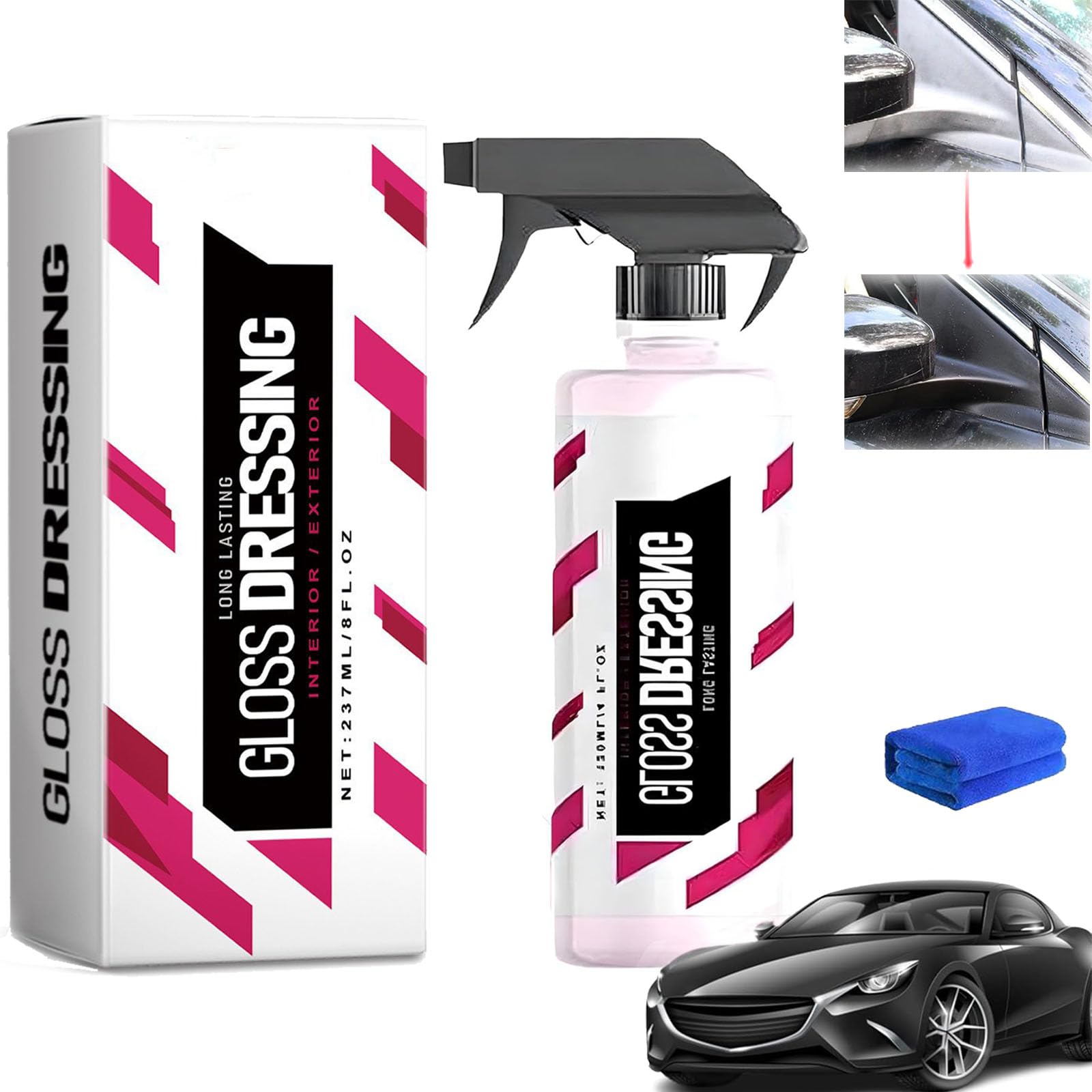 ZANWANXIN Gloss Dressing for Detailing, Gloss Dressing - Plastic, Trim & Tire Dressing - Restore Faded Plastics, Plastic Restorer for Cars Ceramic Plastic Coating, Buff for Shine (1Pc) von ZANWANXIN