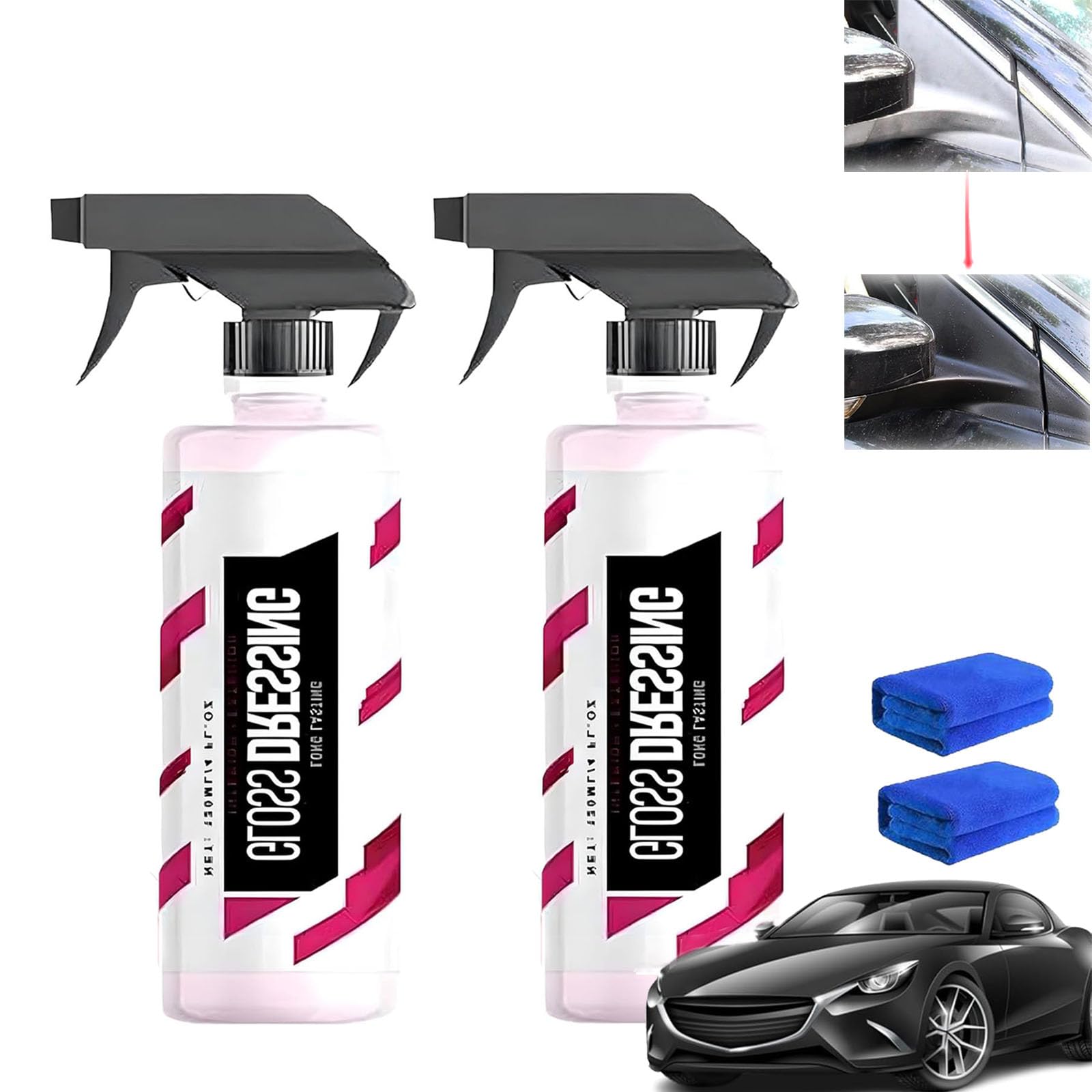 ZANWANXIN Gloss Dressing for Detailing, Gloss Dressing - Plastic, Trim & Tire Dressing - Restore Faded Plastics, Plastic Restorer for Cars Ceramic Plastic Coating, Buff for Shine (2Pcs) von ZANWANXIN