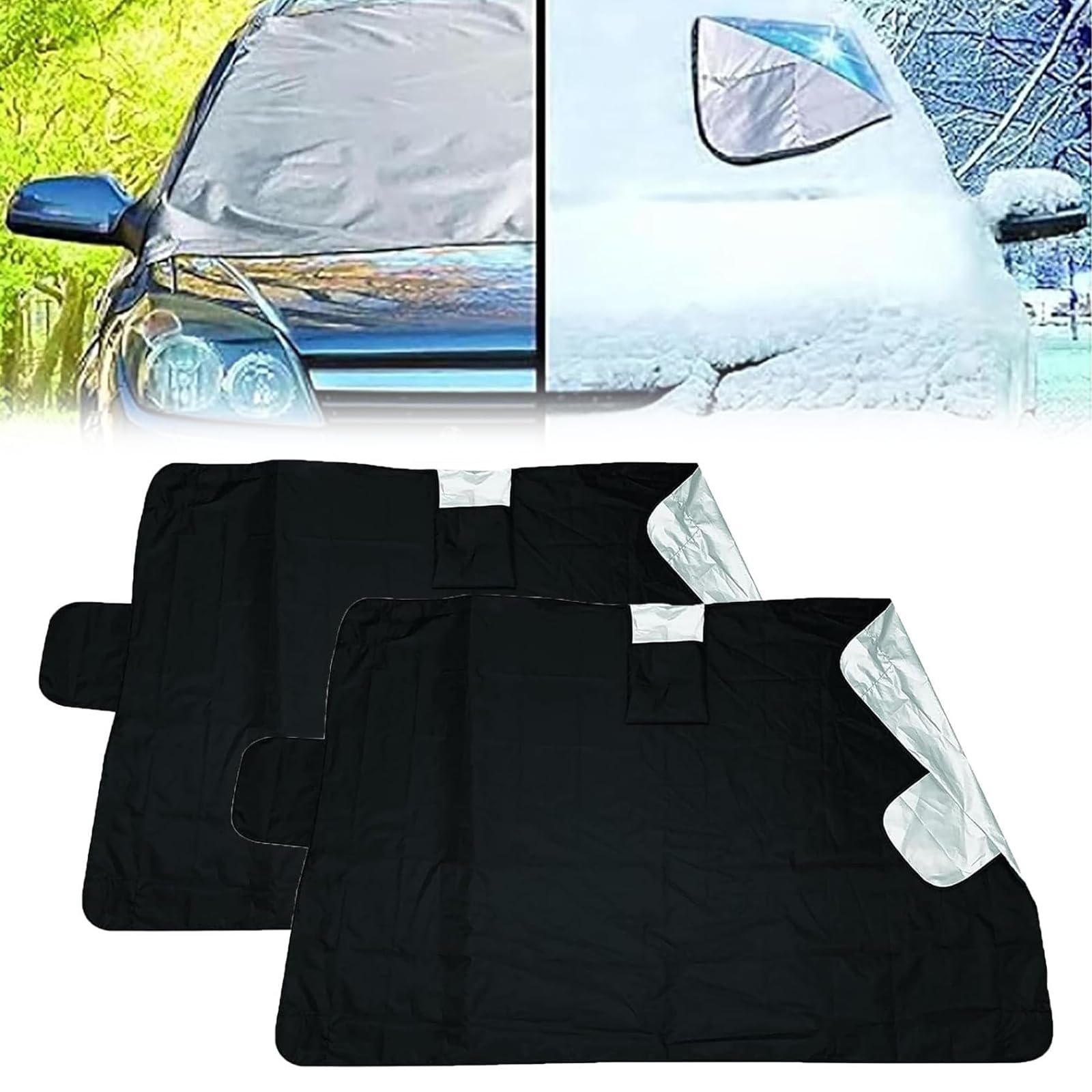 ZANWANXIN Weatherforce 360 All-Weather Windshield Cover, Weatherforce 360 All-Weather Sunshade Ice Cover 2pk, Weatherforce Windshield Protector, Windshield Cover for Ice and Snow (200 * 70 * 2PCS) von ZANWANXIN