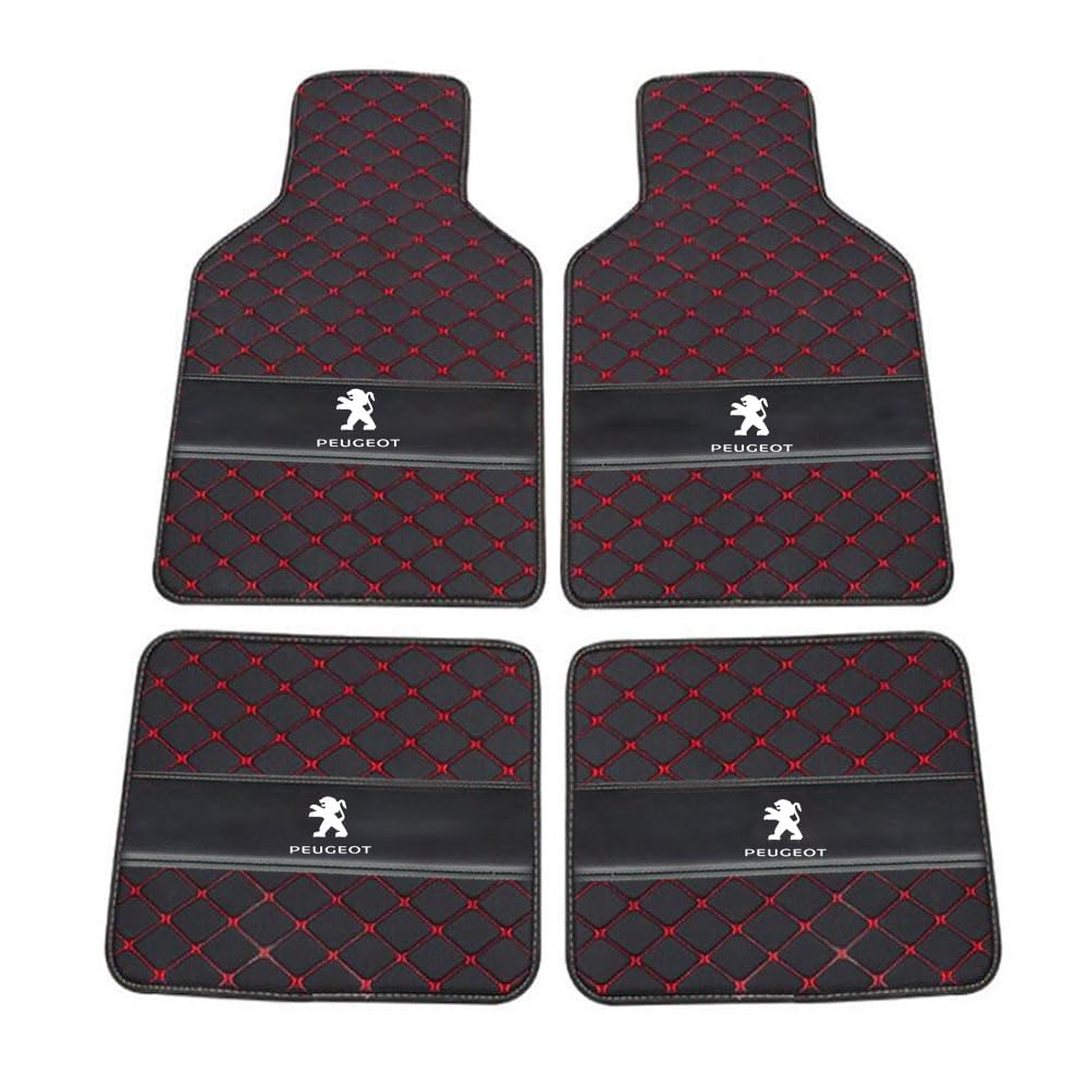 Custom Auto FußMatten,für Peugeot 2008 II 2020-2024 PU Leder Auto Fußmatten Automatten Allwetter Leder Vorne Hinten Automatten Auto Matte Car Mats,B von ZAPORA