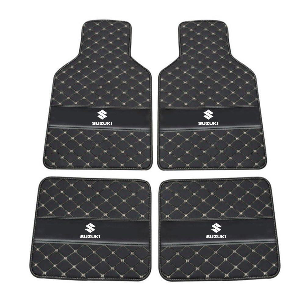 Custom Auto FußMatten,für Suzuki S-Cross 2014-2024 PU Leder Auto Fußmatten Automatten Allwetter Leder Vorne Hinten Automatten Auto Matte Car Mats,C von ZAPORA