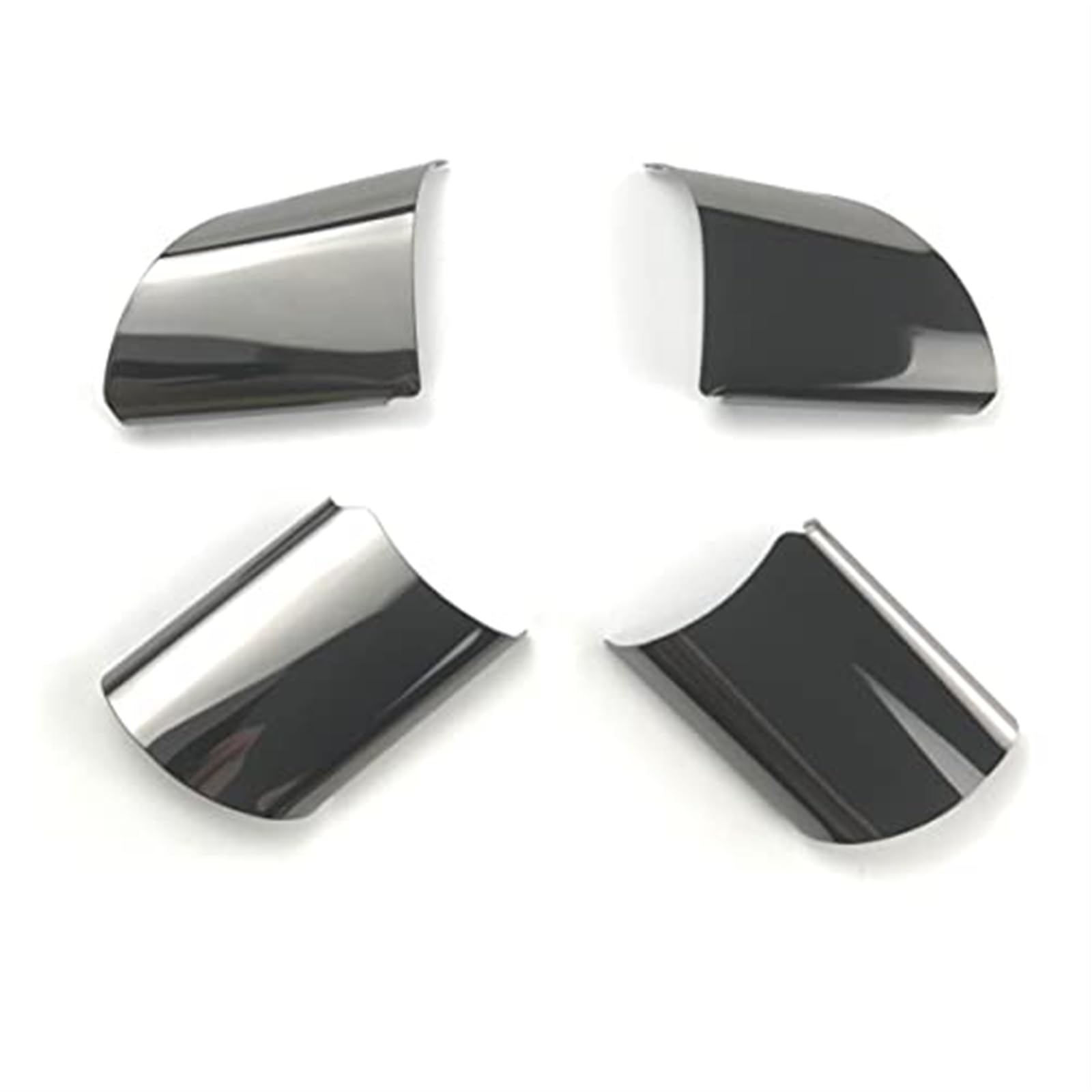 ZAPYVET, for Ford, for Focus, 2 MK2 2005-2011, for Kuga, C-MAX Autozubehör Edelstahl-Lenkrad-Dekorationsabdeckungs-Ordnungsaufkleber Auto-Lenkradbezüge(Black Black) von ZAPYVET