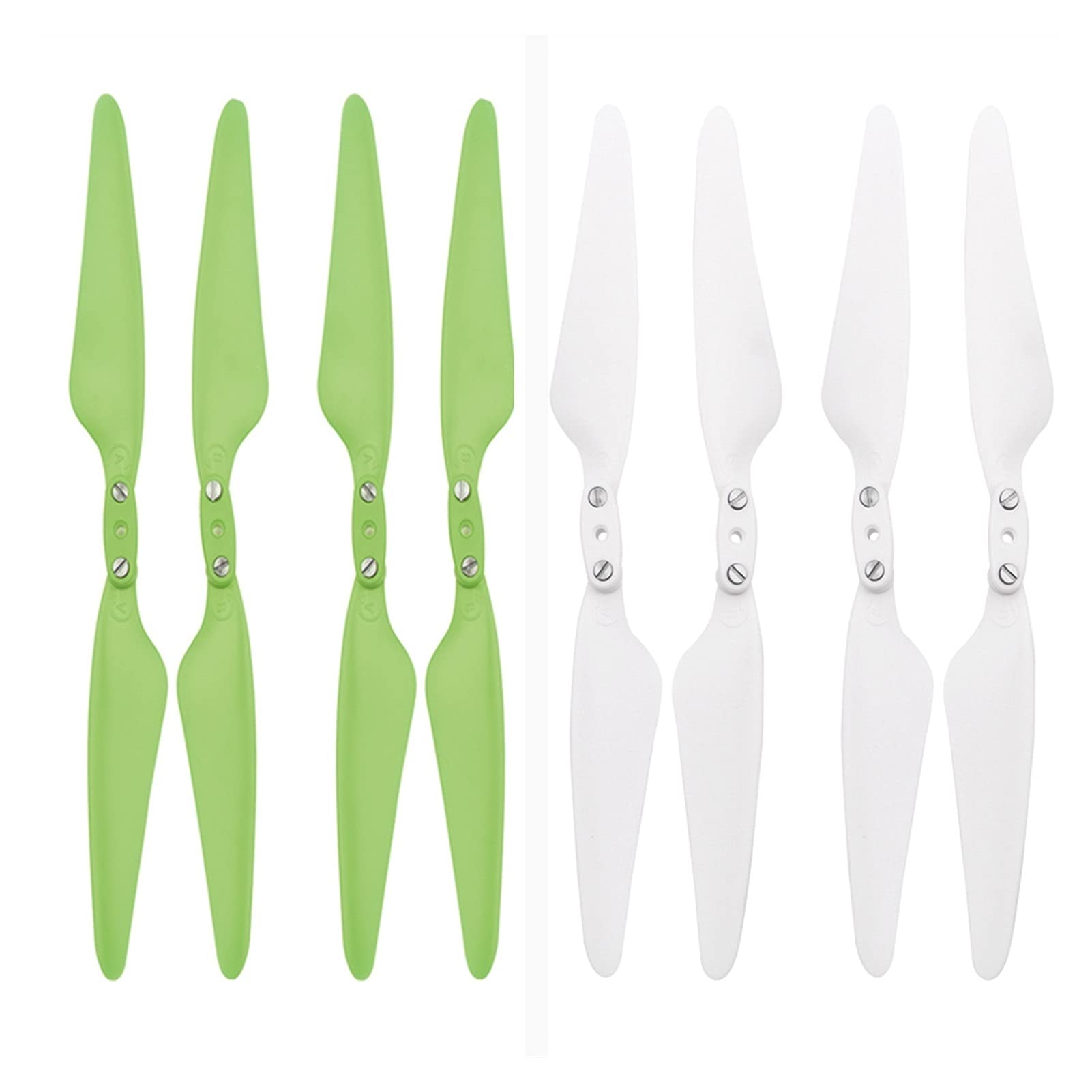 ZAPYVET 1/2/4 Paar Schnellspanner-Propellersockelschraubenschlüssel, Faltbare Propellerblätter, Zubehör, for HUBSAN, Zino H117S Flugzeug-RC-Drohne Drohnen-Propeller-Set(Green White 4 Pairs) von ZAPYVET