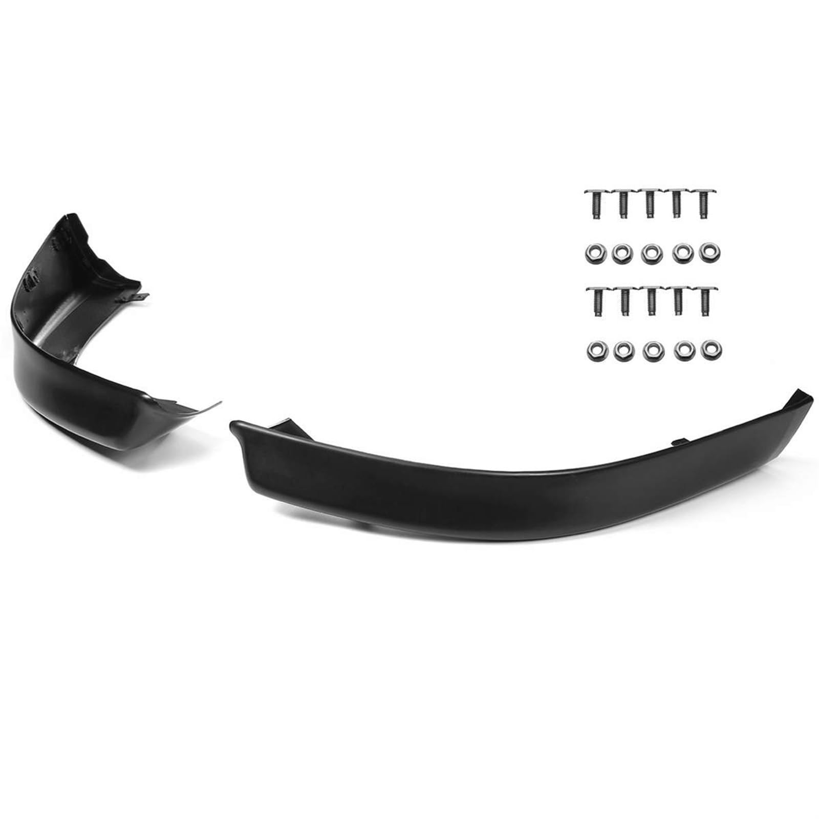 ZAPYVET 2 Stück unlackiertes schwarzes Auto-Frontstoßstangen-Splitter-Lippenspoiler-Körper-Set, Diffusor-Schutz, for Mitsubishi, Lancer 2008–2015 Auto-Frontspoiler von ZAPYVET