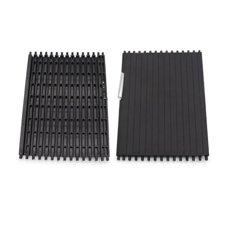 ZAPYVET 2 x hintere Wasserbecherhalter-Rollo-Abdeckung, Schwarze Aufbewahrungsbox, Getränkepaneel, Schatten-Schiebematte, for, for, X5 X6 E70 E71 E72 2007–2014 Rollenabdeckung für Fahrzeugkonsole von ZAPYVET