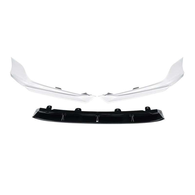 ZAPYVET 3-teiliges Auto-Frontstoßstangen-Splitter-Lippenspoiler-Diffusor-Schutz-Surround-Formteil-Abdeckungs-Körper-Kit, for Accord, 2018–2019 Auto-Frontspoiler(White) von ZAPYVET