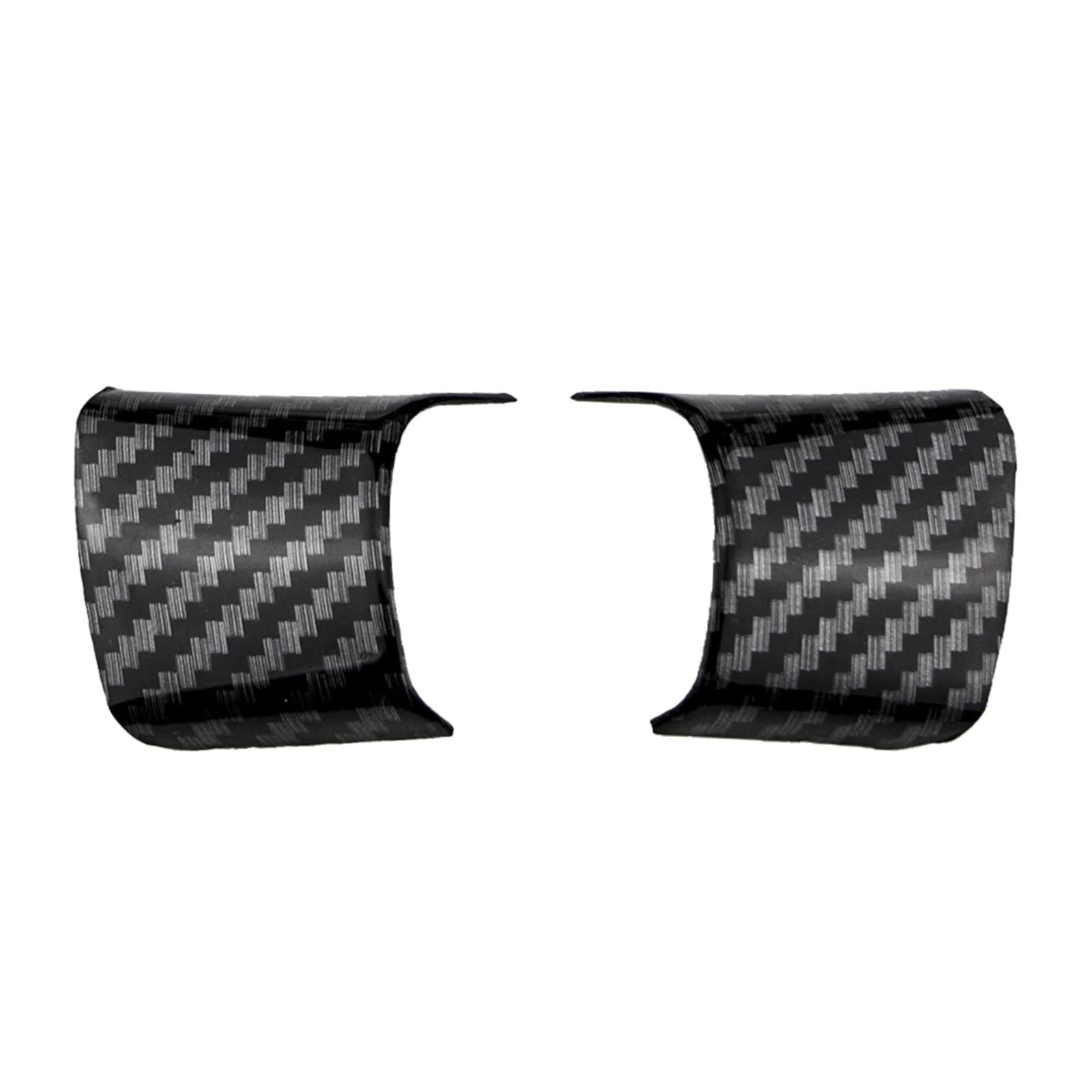 ZAPYVET ABS Auto Lenkrad Panel Abdeckung Aufkleber Trim, for Ford, for Focus 3 MK3 2012 2013 2014, for Kuga 2013 2014 2015 Zubehör Aufkleber für Lenkradabdeckung(2Pcs Carbon Black) von ZAPYVET