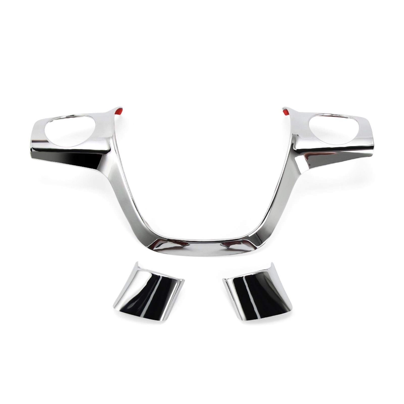 ZAPYVET ABS Chrome Trim Lenkrad Abdeckung Aufkleber Fall, for Ford, for Focus 3 Mk3 2012-2014, for Kuga 2013-2015 Auto Zubehör Aufkleber für Lenkradabdeckung(Chrome 3pcs) von ZAPYVET