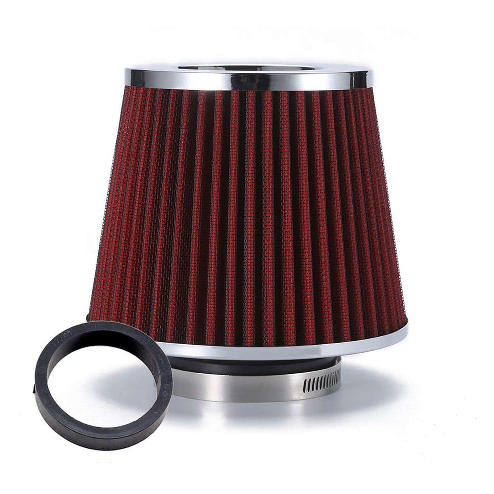 ZAPYVET Auto-Luftfilter 2,5/2,75/3 Zoll Leistungs-Entlüftungsfilter Universeller Kaltlufteinlass Hoher Durchfluss 65 mm 70 mm 76 mm Auto-Luftmotorfilter(65MM RED) von ZAPYVET