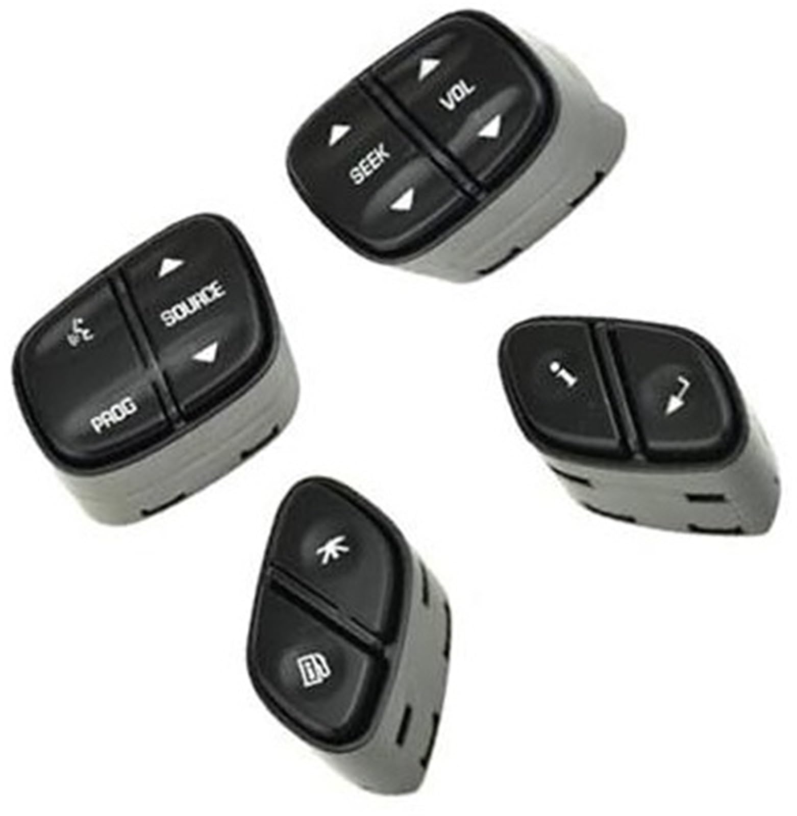 ZAPYVET Auto-Tempomat-Taste, for Chevrolet, for Tahoe, for Silverado 1999442, Auto-Lenkrad-Radio-Quellenschalter, Licht-Lautstärke-Steuerschalter-Taste 1999443(Black Set) von ZAPYVET