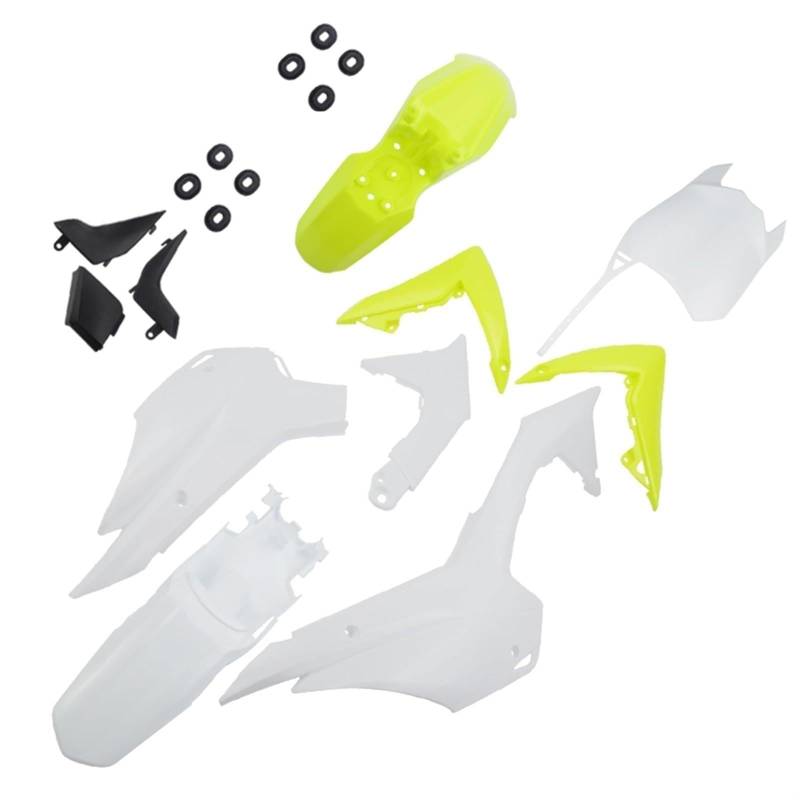 ZAPYVET CRF110 Kunststoff Verkleidung Body Kits Pit Dirt Motor Trail Bike Kotflügel for SKY-125cc Kinder, for Mini, Dirt Bike Verkleidungskotflügel-Kit(Light Green White) von ZAPYVET