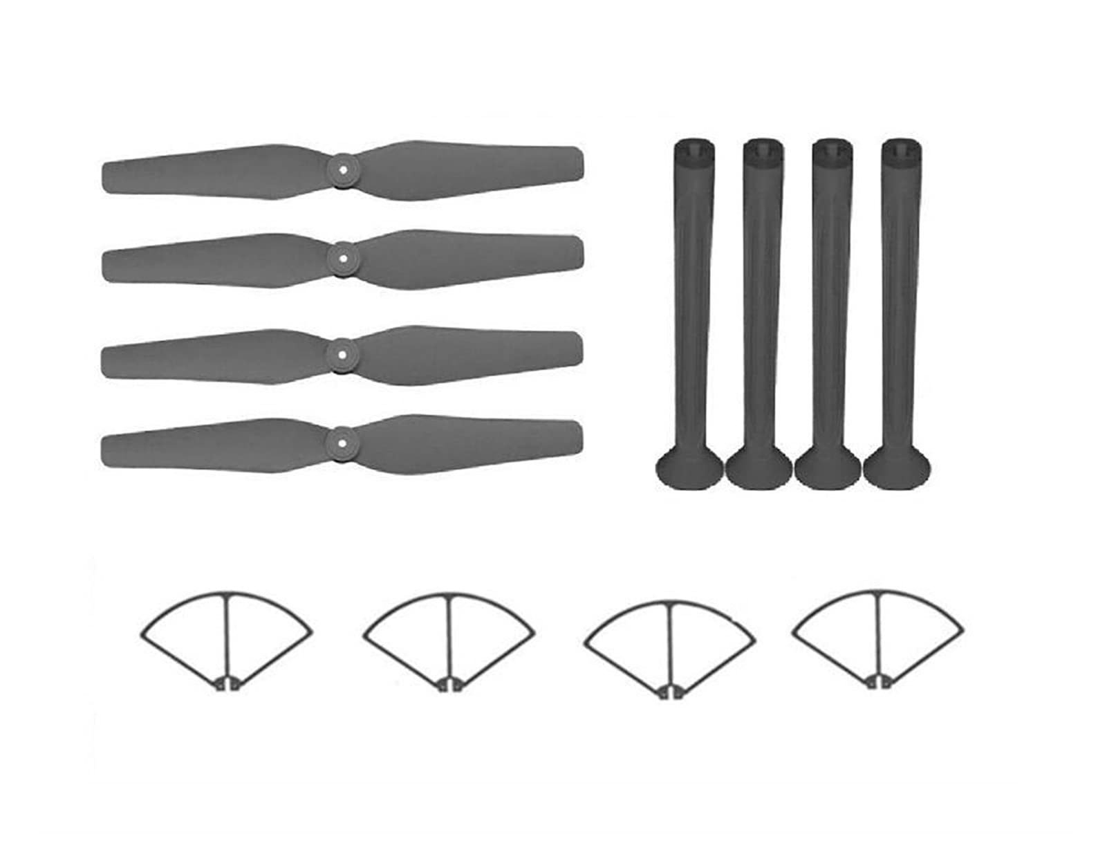 ZAPYVET Hauptblätter/Propeller Landekufen Propeller Prop Schutzvorrichtungen, for X8 X8C X8W X8G X8HG X8HC 2,4G RC Drone/RC Quadcopter Teile Drohnen-Propeller-Set(Black) von ZAPYVET