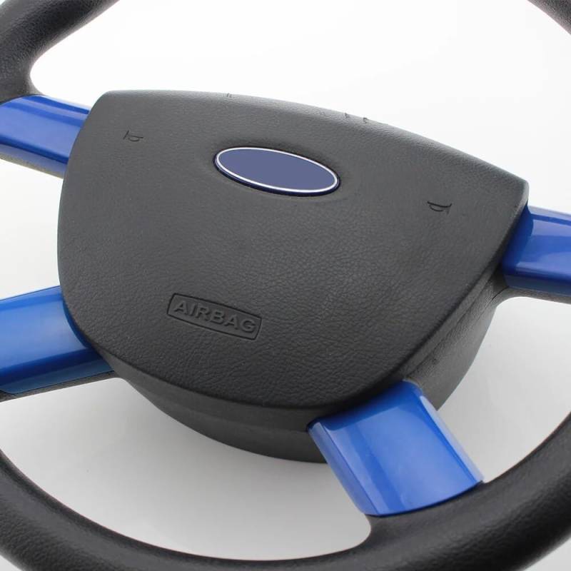 ZAPYVET Innenraum-Aufkleber for Lenkradverkleidung, for Ford, for Focus 2 MK2 2005–2011, Auto-Styling-Aufkleber, 4-teiliges Set, Zubehör Aufkleber für Lenkradabdeckung(Blue) von ZAPYVET