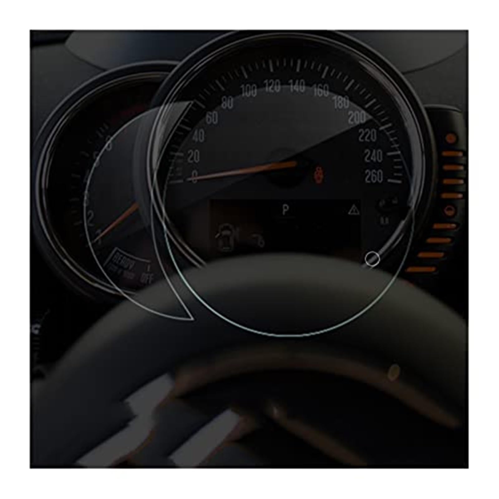 ZAPYVET Instrumenten-Displayschutzfolie, for MINI, for Cooper F54 F55 F56 F57 F60, Auto-Instrumententafel, gehärtetes Glas, Displayschutzfolie aus gehärtetem Glas Navigations-Displayschutz(BLACK Meter von ZAPYVET