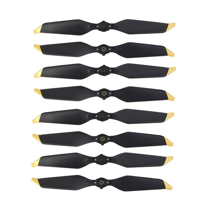 ZAPYVET Klappflügelpropeller, for Mavic Pro Platinum-Drohnenzubehör, Ersatzteile 8331, geräuscharmer Propeller, Ersatzstützen Drohnen-Propeller-Set(4 Pairs Golden Edge) von ZAPYVET