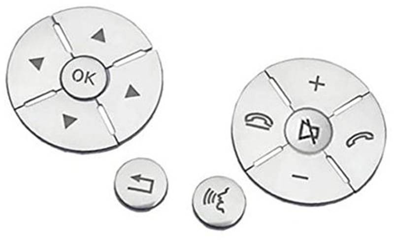 ZAPYVET Knopfaufkleber, for Mercedes, for Benz, for S-Klasse W221 2008 2009 2010 2011 2012, Auto-Lenkrad-Knopfschalter, dekorative Aufkleber(Silver) von ZAPYVET