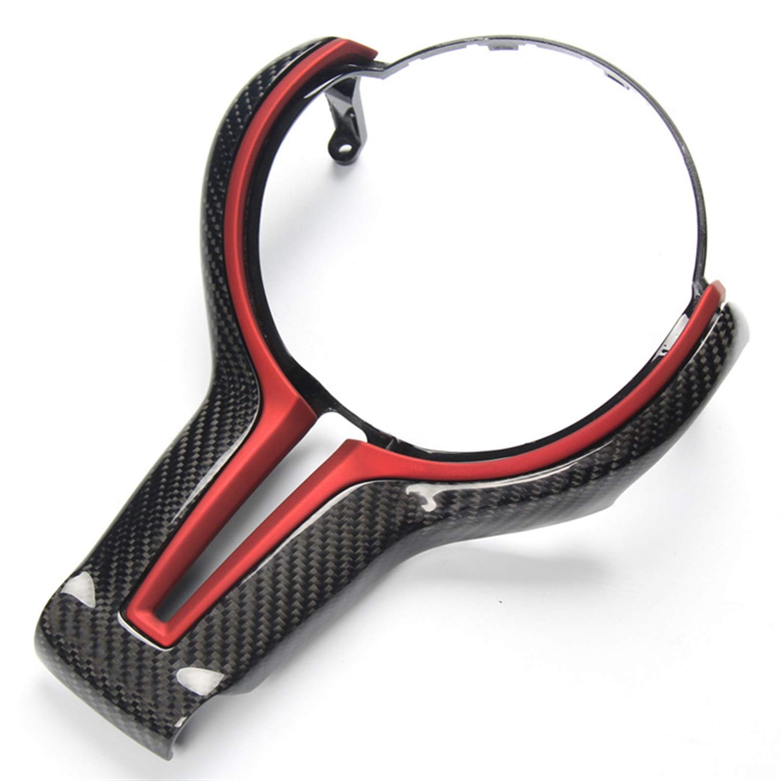 ZAPYVET Lenkradverkleidung aus Kohlefaser, for, M2 F87 M3 F80 M4 F82 M6 F06 F12 F13 X5M F85 X6M F86 Dekoration Auto-Styling Auto-Lenkradbezüge(Style B Red) von ZAPYVET