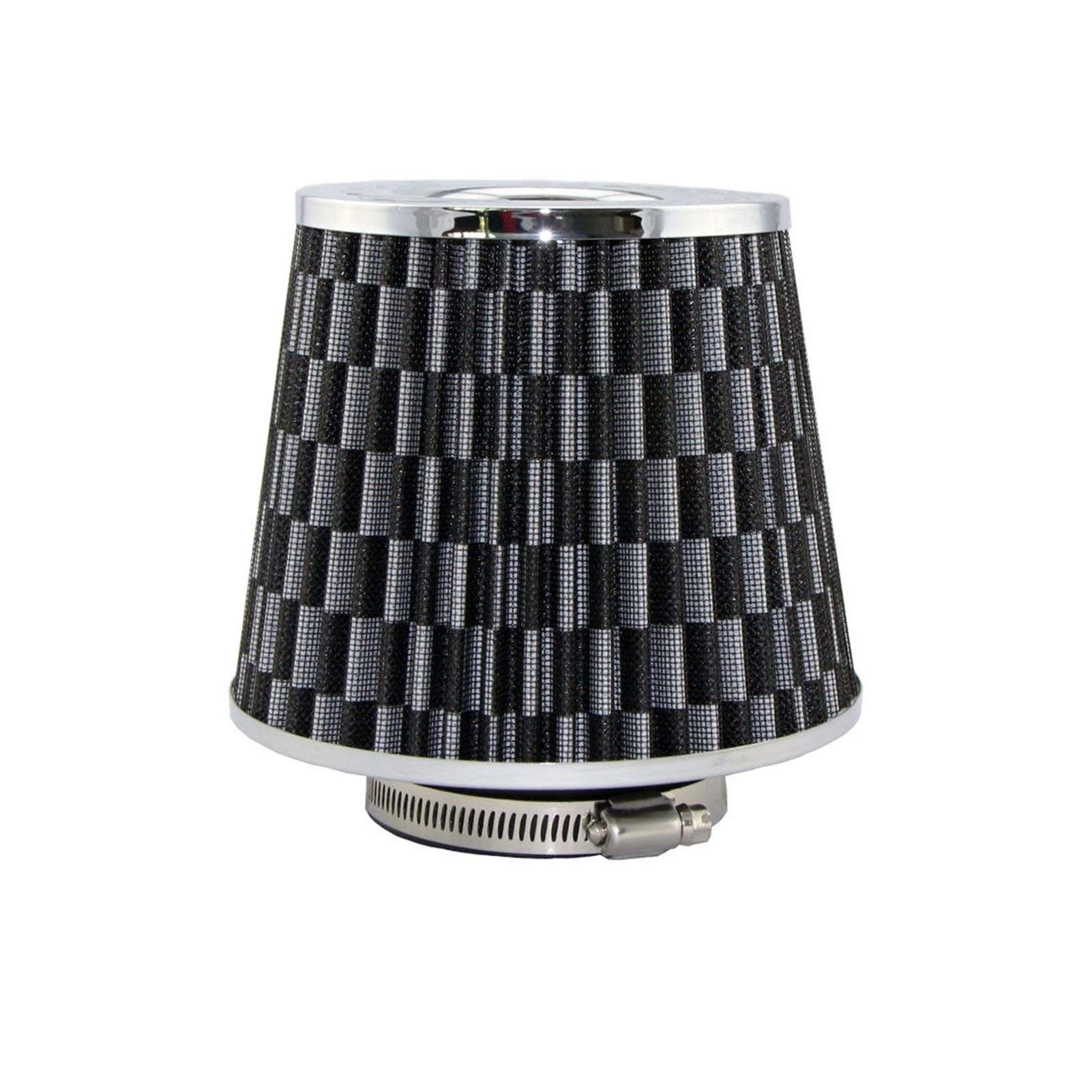 ZAPYVET Luftfilter Auto 65 76mm Ersatz Luftfilter Universal Sport Kaltlufteinlassfilter Leistung Autoteile Auto-Luftmotorfilter(Carbon 76mm) von ZAPYVET