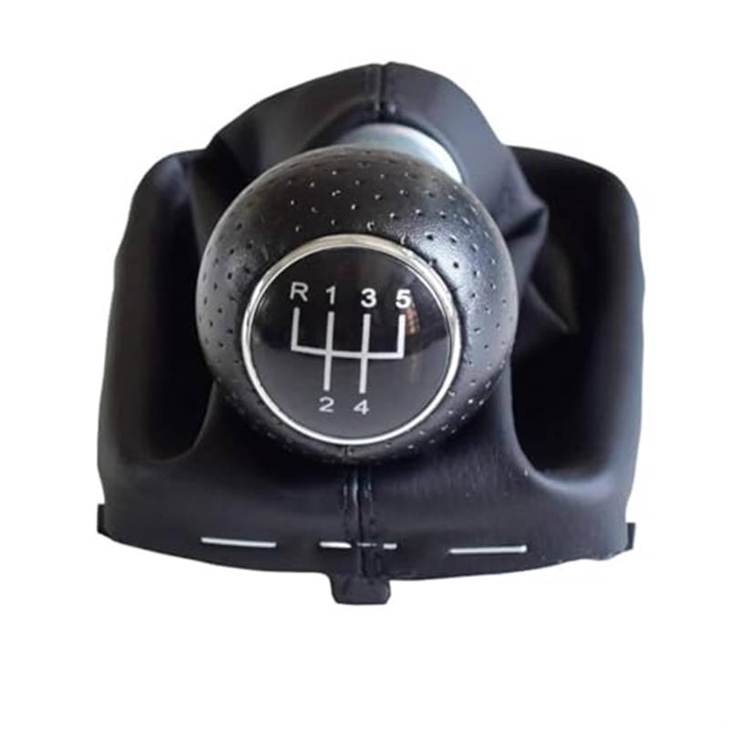 ZAPYVET Manuelle 5- und 6-Gang-Schalthebelabdeckung, for, A3 S3 2001 2002 2003, Schaltknauf, Gamasche, Kofferraumgehäuse, Kragen, Auto-Styling Schaltknauf(Black 5 Speed-Silver) von ZAPYVET