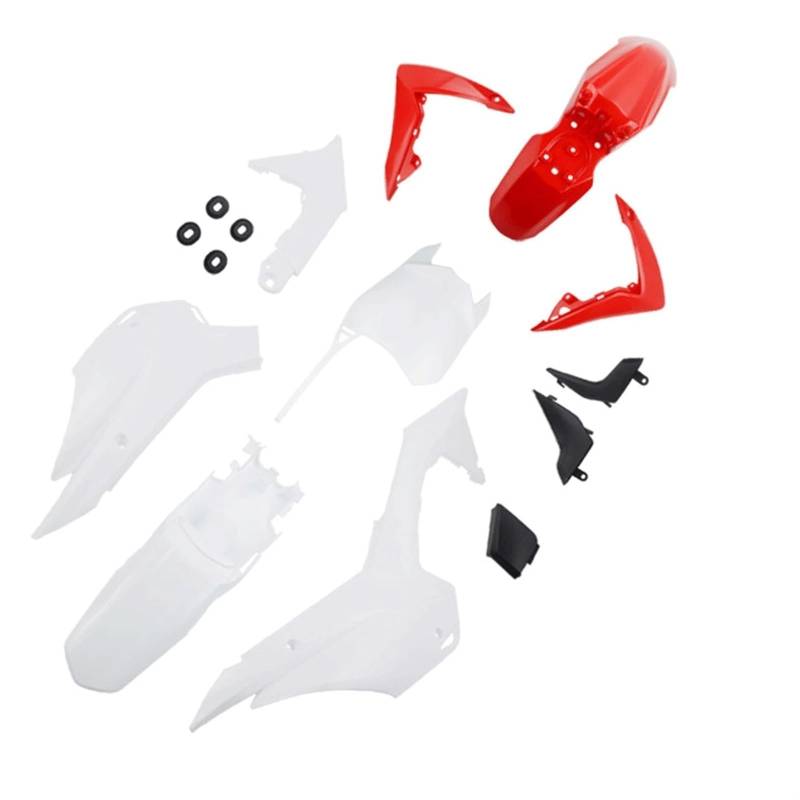 ZAPYVET Motorrad CRF 110 Ganzkörper-Kunststoffabdeckungssatz Kotflügelverkleidungsset CRF110 XR 110 2013-2015 Pit Dirt Bike Off Road-Teile Verkleidungskotflügel-Kit(RD and WH) von ZAPYVET