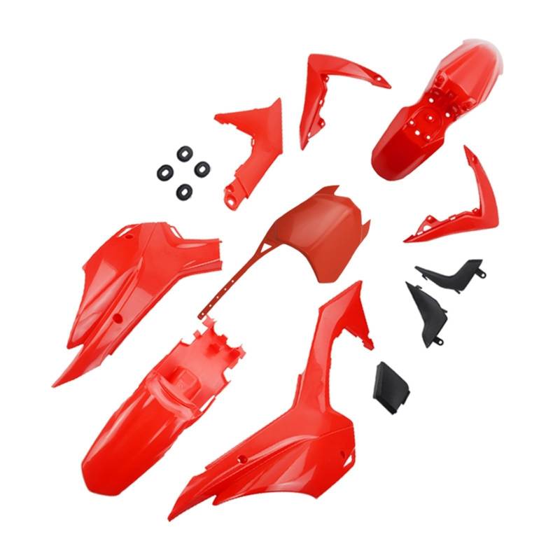 ZAPYVET Motorrad CRF 110 Ganzkörper-Kunststoffabdeckungssatz Kotflügelverkleidungsset CRF110 XR 110 2013-2015 Pit Dirt Bike Off Road-Teile Verkleidungskotflügel-Kit(Red) von ZAPYVET