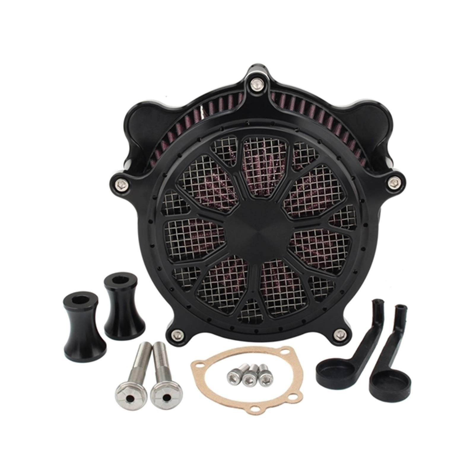 ZAPYVET Motorrad Venturi Kontrast Cut Luftfilter Ansaugluftfiltersystem Kit, for Harley, Dyna FXR 1993-2017 Touring Road King Softail Motorrad-Ansaugfilter(MP09 001 0190) von ZAPYVET