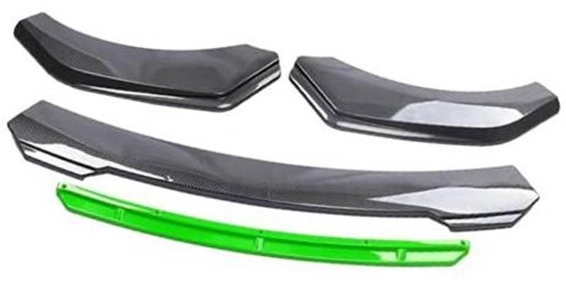 ZAPYVET Protector Auto Frontstoßstange Lip Body Kit Spoiler Zierstreifen Stoßstange Canard Lip Splitter Außenteile, for Mazda, Spoiler Auto-Frontstoßstangensplitter(Black Carbon Green) von ZAPYVET