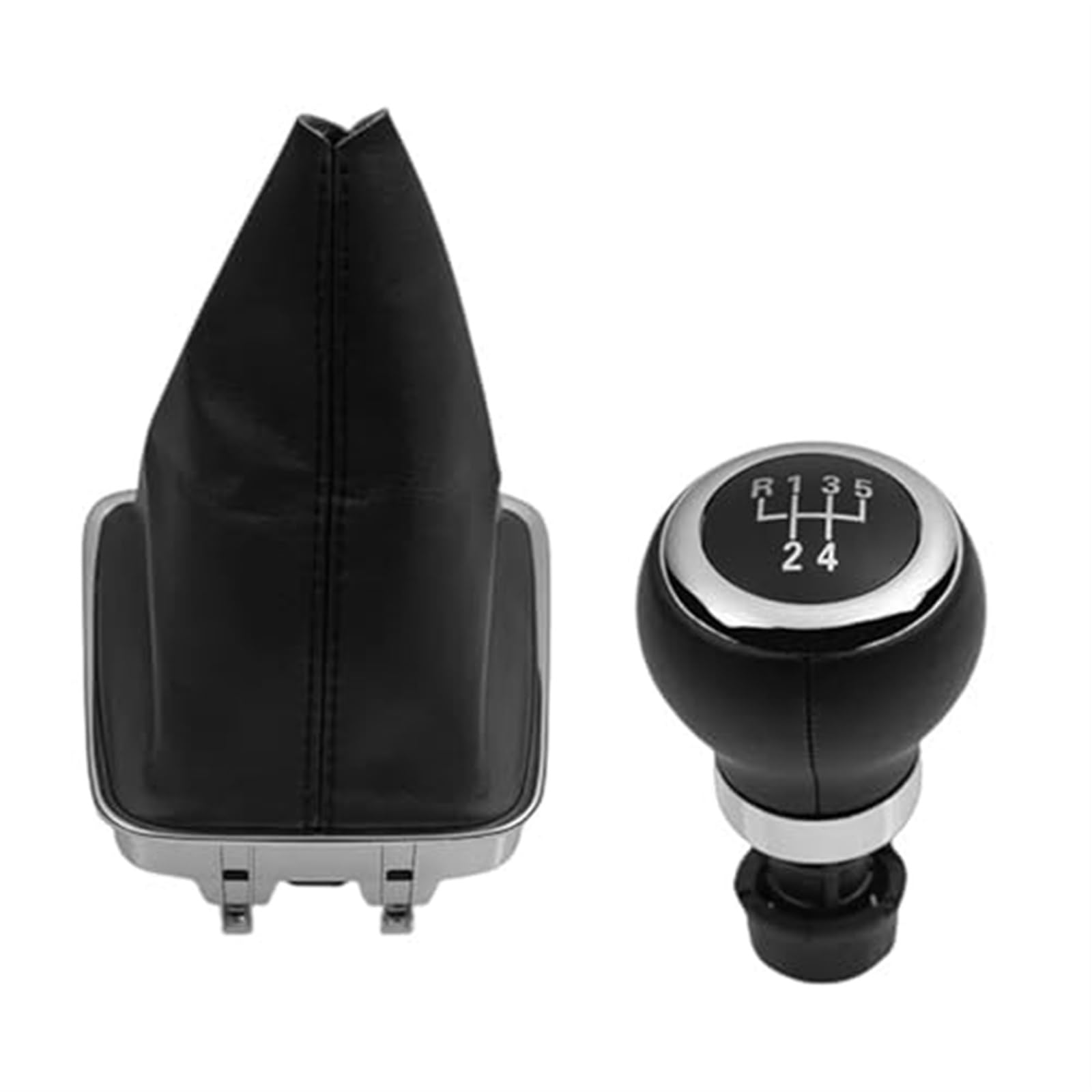 ZAPYVET Schaltknauf Schaltkragen Gamasche Kofferraumabdeckung, for Tiguan, 5N 2007-2011 Auto-Innenteile Schaltknauf(Black 5 Speed) von ZAPYVET