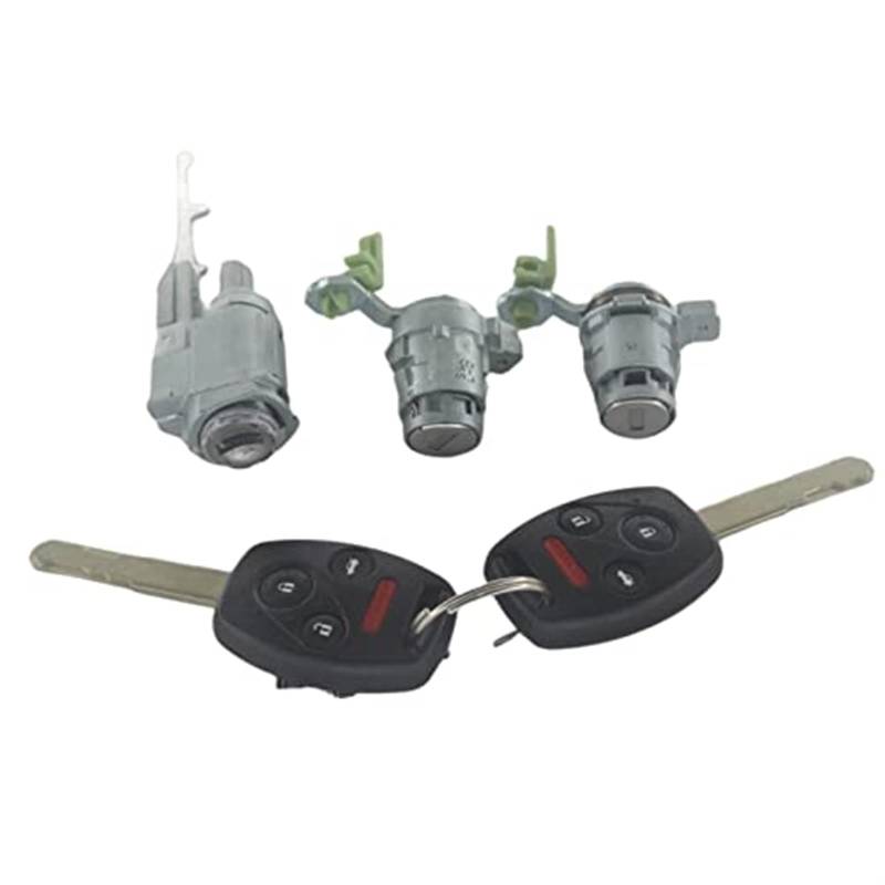 ZAPYVET Schloss-Set ZÜNDSCHALTER Barrel TÜRSCHLOSS Barrel MIT KNOPFSCHLÜSSELN for CRV 03-06 Element 03-11 Autotürschließzylinder(Black 3-Panic Button Keys) von ZAPYVET