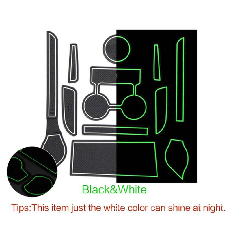 ZAPYVET Staubdichtes Pad, for, for Nissan, for Micra, K13 März 2013~2020 2014 Aufbewahrungsgummimatte Türschlitznut Tassenkissen Untersetzer Autoaufkleber Auto Automatisches Türrillenpolster(Lumino von ZAPYVET
