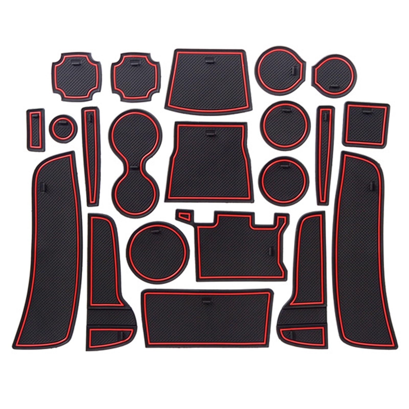 ZAPYVET Staubdichtes Pad for Türnut, for, for Renault, for Kadjar 2015~2018 Gummi-Antirutschmatte Getränkehalter Aufbewahrungsschlitz Auto-Innenaufkleber Teppich Autotür-Rillenpolster(Red) von ZAPYVET