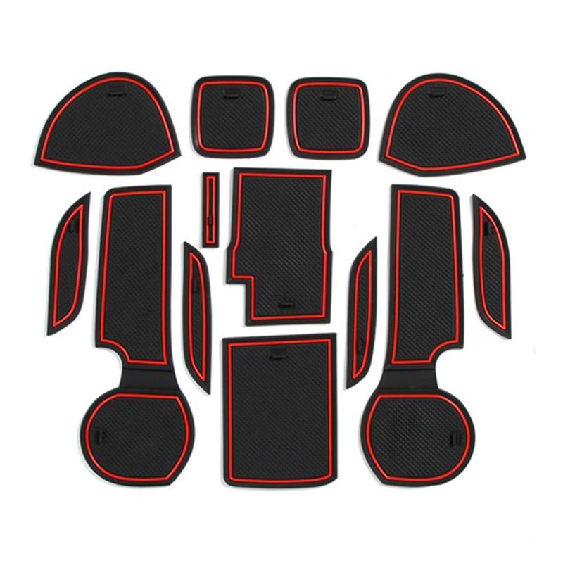 ZAPYVET Staubdichtes Pad for Türnuten, for, for Suzuki, for SX4 S Cross GL JY Crossover 2014~2020 2015 Gummimatte, Getränkehalter, Autoaufkleber Automatisches Türrillenpolster(Red) von ZAPYVET