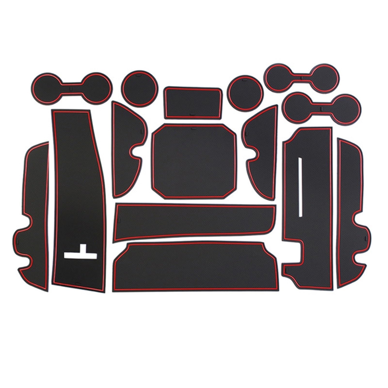 ZAPYVET Staubdichtes Pad for Türnuten, for, for Toyota, for Kluger Highlander LE XU50 GSU55 2014~2016 Gummimatte, Getränkehalter, Torschlitz, Anti-Rutsch-Teppich Automatisches Türrillenpolster(Red) von ZAPYVET