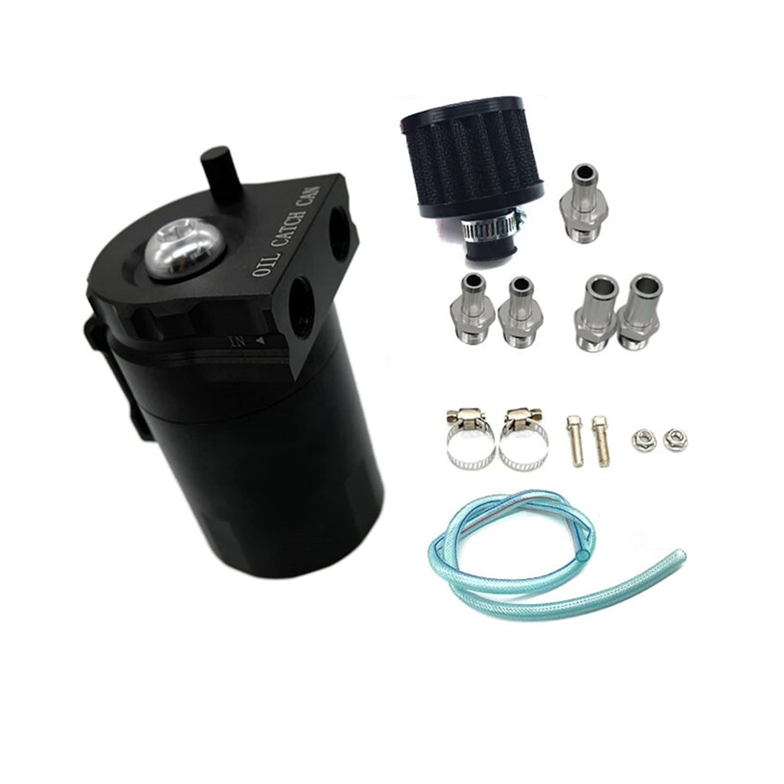 ZAPYVET Verblüfft Aluminium Öl Auffangen Können Reservoir Tank Öl Tank Mit Luftfilter Universal 300ML Auto-Luftmotorfilter(Black) von ZAPYVET