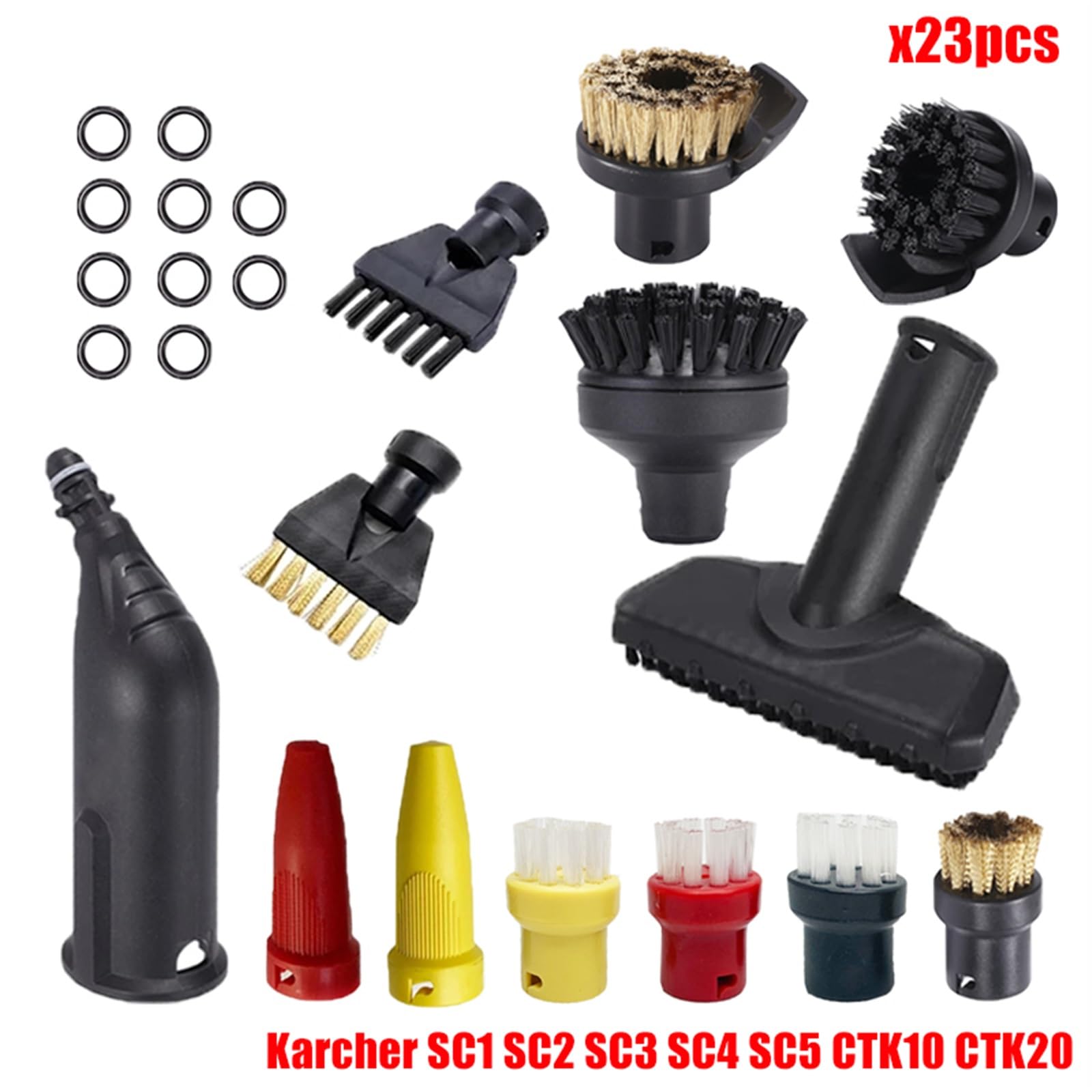 ZAPYVET Zubehör Nylon Düsenbürste for SC1 SC2 SC3 SC4 SC5 SC7 CTK10 CTK20 Handdampfstaubsauger Teile Ersatz Ersatzteile für Dampfreiniger(Set18) von ZAPYVET