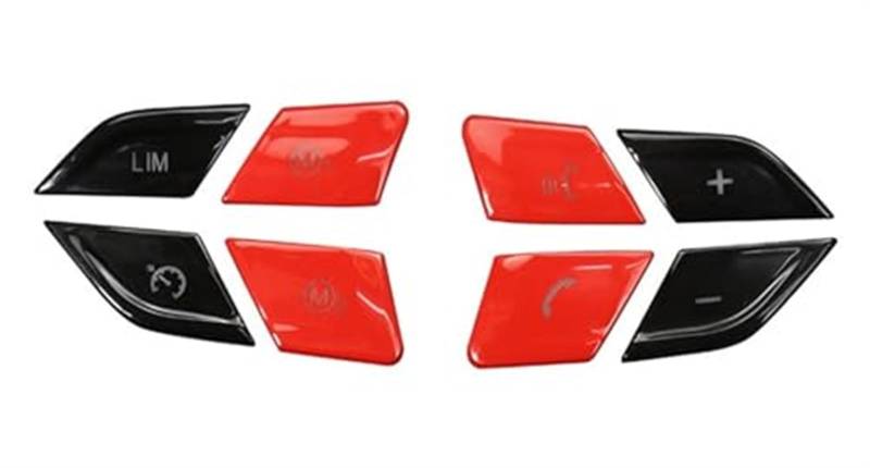 ZAPYVET for, X1 F48 X2 F39 2020-2022 Auto-Styling Lenkradknopfschalter Dekoration Abdeckung Aufkleber Verkleidung Auto-Innenausstattung Aufkleber für Lenkradabdeckung(Black and Red) von ZAPYVET