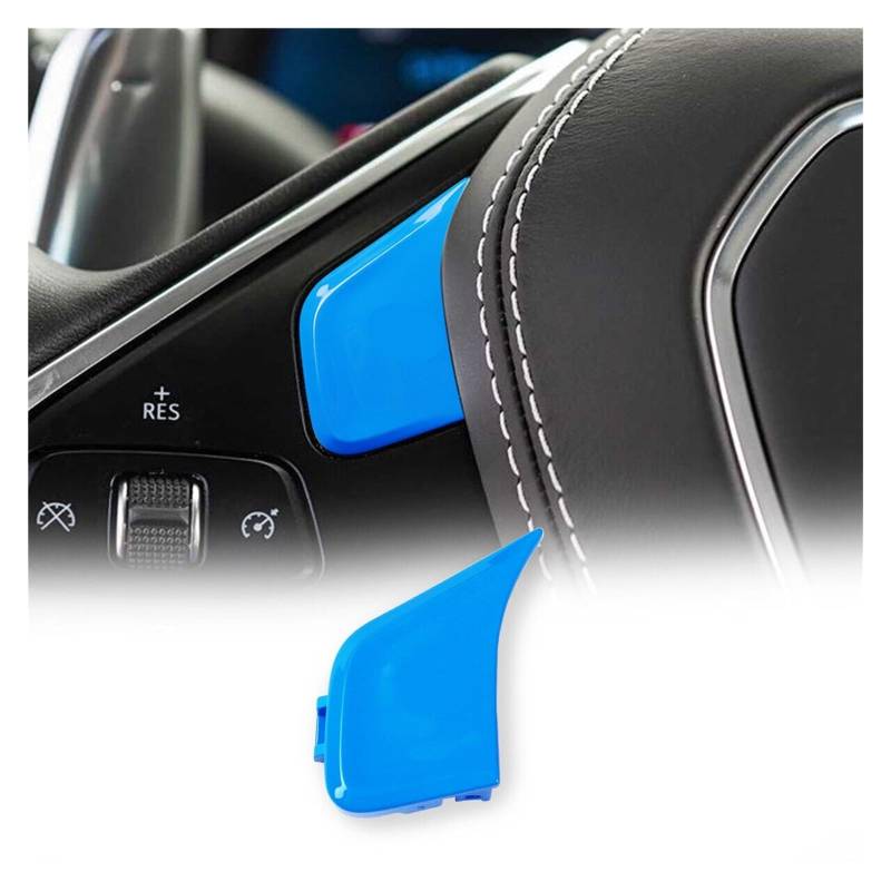 ZAPYVET for Corvette, for C8 2020 2021 2022, rot-Blaue Auto-Lenkrad-Z-Knopf-Abdeckungsverkleidung, ersetzen Sie Innenzubehör ABS Aufkleber für Lenkradabdeckung(Blue) von ZAPYVET