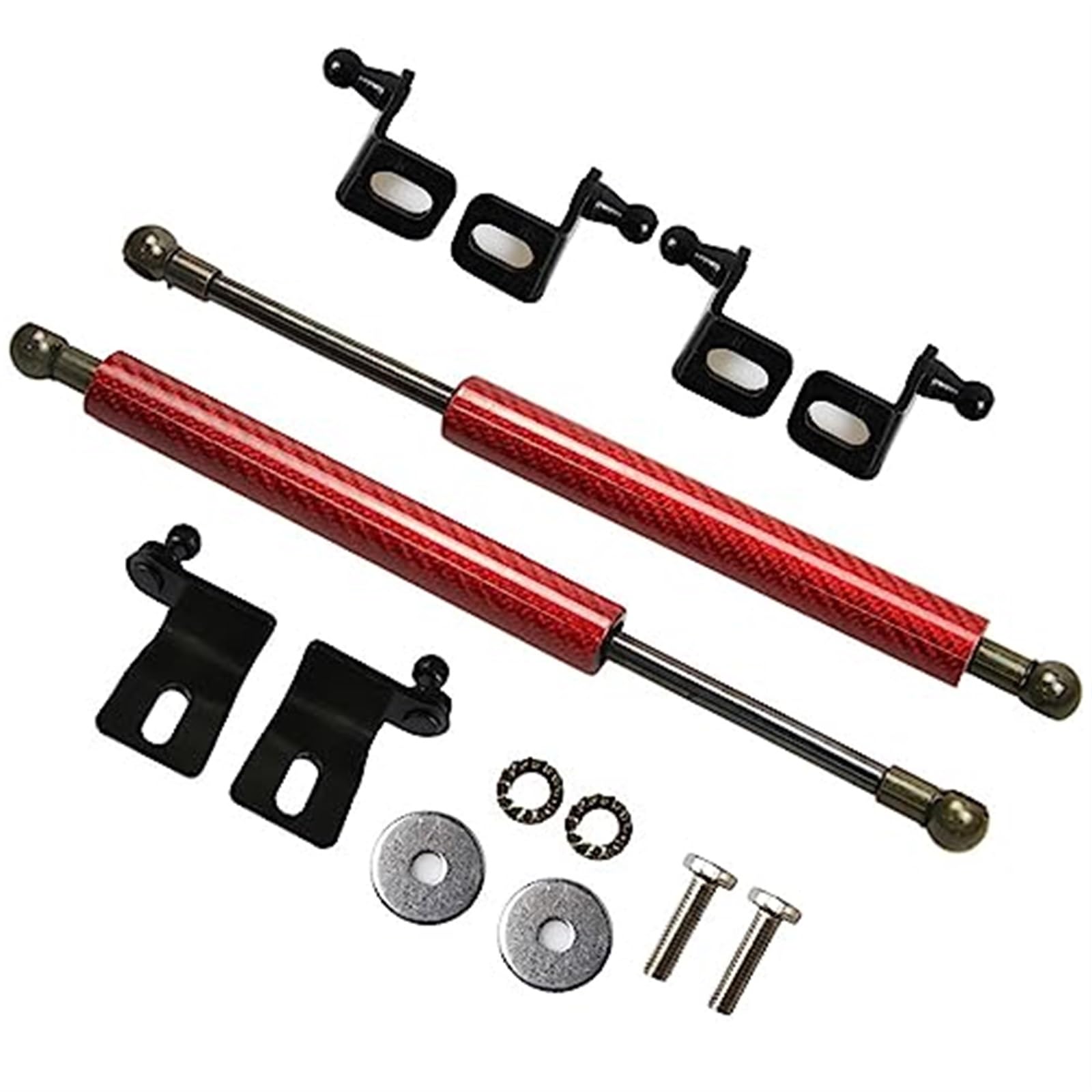 ZAPYVET for Nissan, Serena 3. C25 2005–2010, for Landy 2005–2010, 2 x Fronthaube, Motorhaube, Modify Struts Lift Support Shock Damper Motorhauben-Gasdruckfedern(Red Carbon Fiber) von ZAPYVET