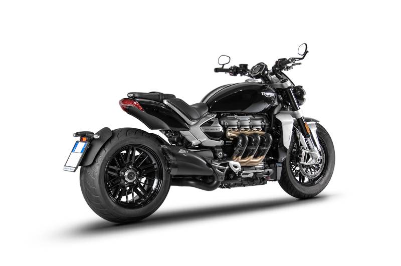 Sport Auspuff ZARD Slip-On BLACK Edition +Carbonkappe Triumph Rocket 3 Bj. 2020-2023 Typ:Y101 EURO-5 von ZARD