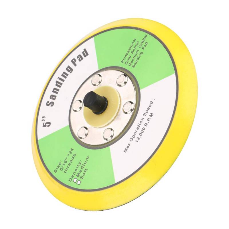 ZASCHMOY Klett-Polierpads, Bohrschleifer-Aufsatz, Schleifbohrer-Aufsatz mit M8-Gewinde, Klett-Schleif-Polier-Stützteller für Exzenterschleifer, Pufferpolierer (5 Zoll) von ZASCHMOY
