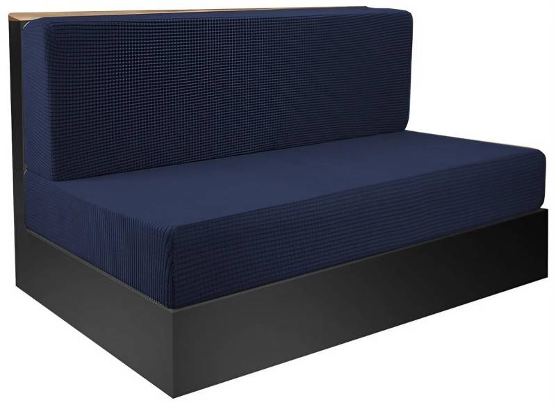 Polsterbezüge Wohnmobil 4 Stück, Polyester Sitzkissenbezug, Ersatzbezüge Loungemöbel, Sofa Sitzkissenbezug Stretch, Wohnmobil Esstischkissenbezüge für Wohnwagen, Sitzbank, Sofa, Waschbar(Blue,L(4-pack von ZASEZOD