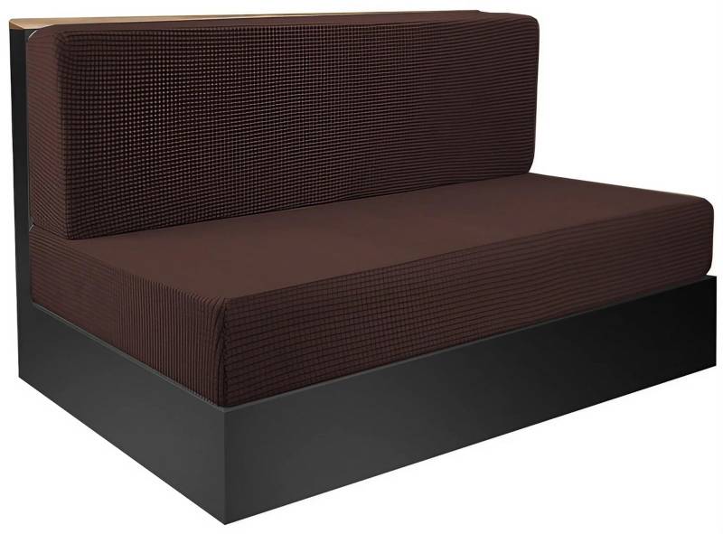 Polsterbezüge Wohnmobil 4 Stück, Polyester Sitzkissenbezug, Ersatzbezüge Loungemöbel, Sofa Sitzkissenbezug Stretch, Wohnmobil Esstischkissenbezüge für Wohnwagen, Sitzbank, Sofa, Waschbar(Dark Brown,L( von ZASEZOD