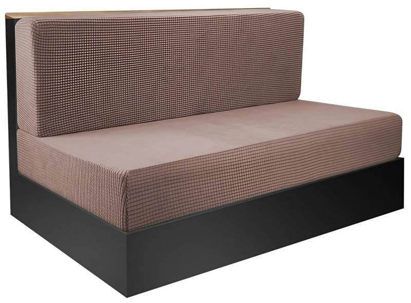 Polsterbezüge Wohnmobil 4 Stück, Polyester Sitzkissenbezug, Ersatzbezüge Loungemöbel, Sofa Sitzkissenbezug Stretch, Wohnmobil Esstischkissenbezüge für Wohnwagen, Sitzbank, Sofa, Waschbar(Light Brown,L von ZASEZOD