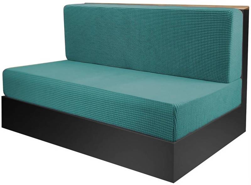 ZASEZOD Polyester Sitzkissenbezug 4 Stück, Wohnwagen Polsterbezüge, Wohnmobil Sitzbezüge Ersatzbezüge, Dehnbare Bezüge für Wohnwagen, Sitzbank, Sofa, Waschbar(Dark Green,L(4-Pack)) von ZASEZOD