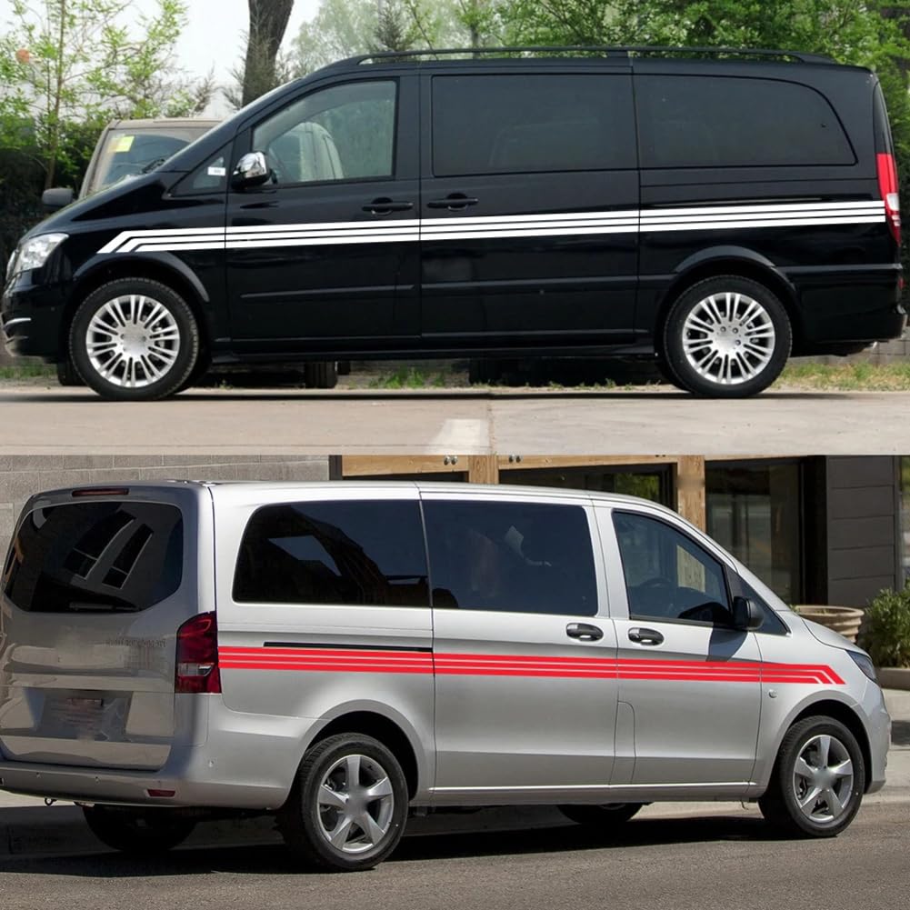 2 STÜCKE Auto Lange Seite Linie Aufkleber, für Mercedes Benz Vito W447 W639 3 V Klasse Auto DIY Vinyl Grafik Aufkleber Tuning Zubehör von ZAVEIL