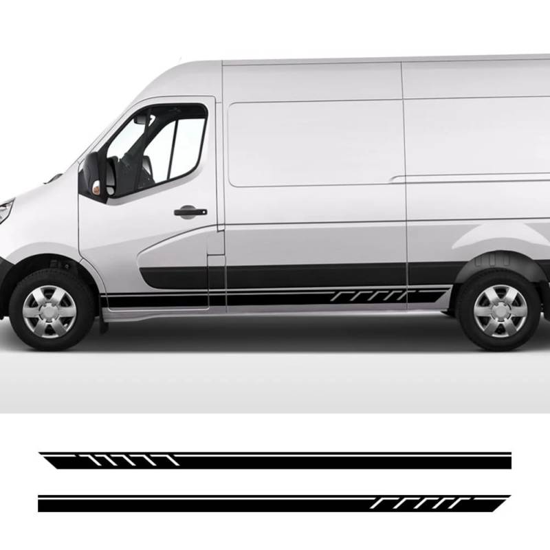 2PCS Auto Tür Seite Aufkleber, für Renault Master MWB L2 Day Van Camper Wohnmobil Streifen Grafik Aufkleber Konvertierung Zubehör von ZAVEIL