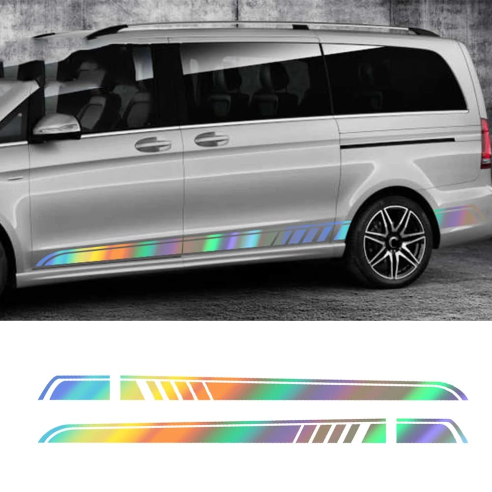 2Pcs Auto Lange Beide Seite Streifen Aufkleber Auto Vinyl Film Aufkleber Auto, für Mercedes Benz Vito Viano V Klasse w447 v260 Zubehör von ZAVEIL