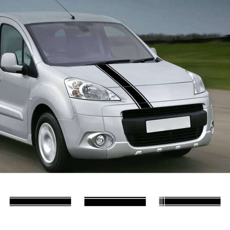 Auto Motorhaube Abdeckung Motor Aufkleber, für Peugeot Partner Camper Cargo Van Teile Tuning Auto Zubehör Linie Grafik Vinyl Aufkleber von ZAVEIL